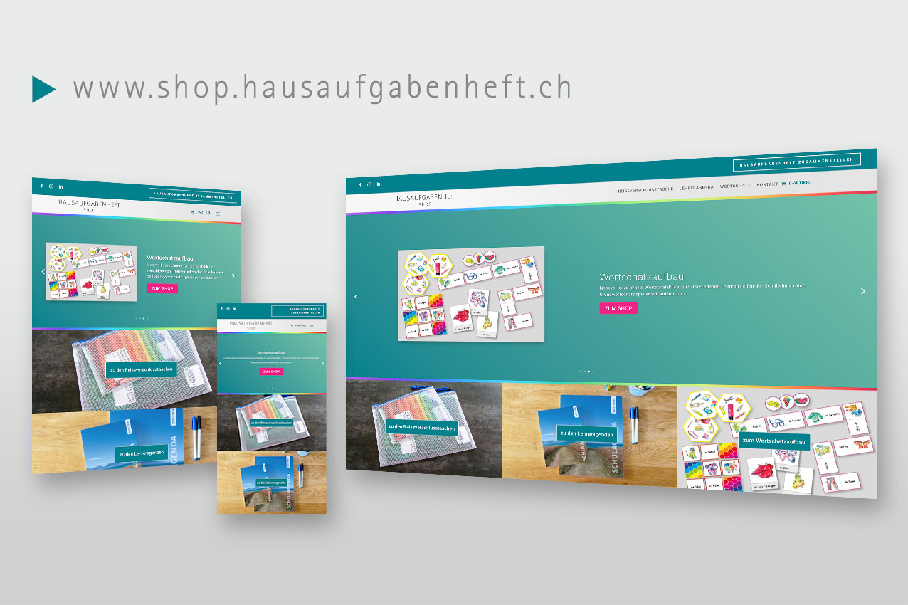 website shop.hausaufgabenheft.ch